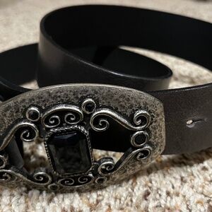 Beautiful Fabio Corti Belt-Pewter-genuine leather- Italy-Medium